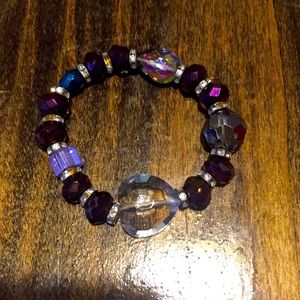 Rich purples and crystal bracelet